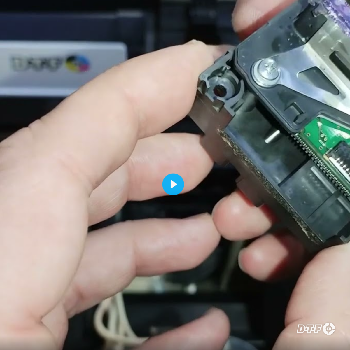Обслуживание DTF принтера на базе Epson L1800. Чистка каретки, прокачка демпферов.