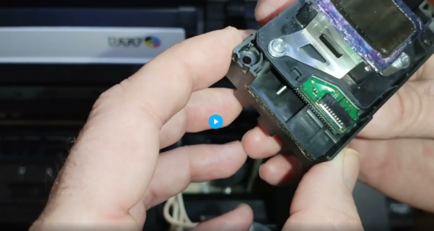 Обслуживание DTF принтера на базе Epson L1800. Чистка каретки, прокачка демпферов.